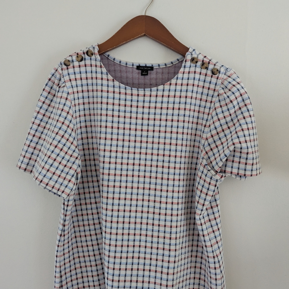 Ann Taylor Multicolor Plaid Top